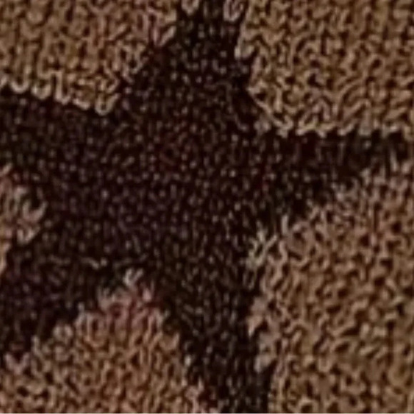 Women's Polyester Knit Fingerless Brown Gloves with Star pattern New - Picture 4 of 5